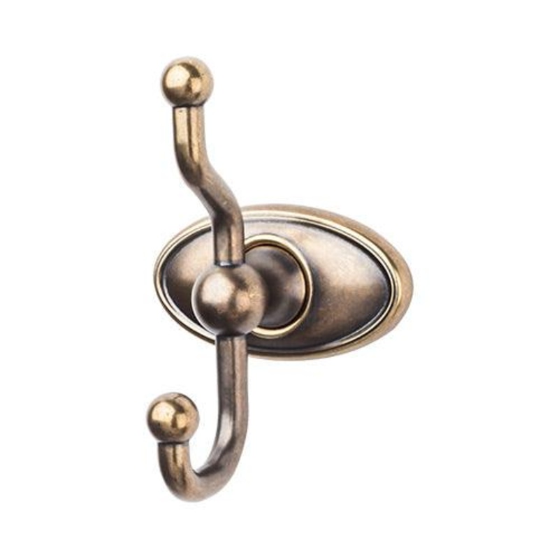 Top Knobs ED2GBZC Edwardian Bath Double Hook – German Bronze – Oval Backplate