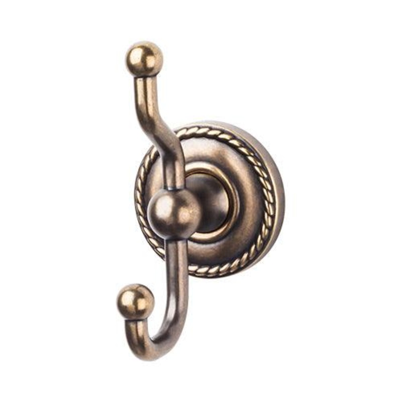 Top Knobs ED2GBZF Edwardian Bath Double Hook – German Bronze – Rope Backplate