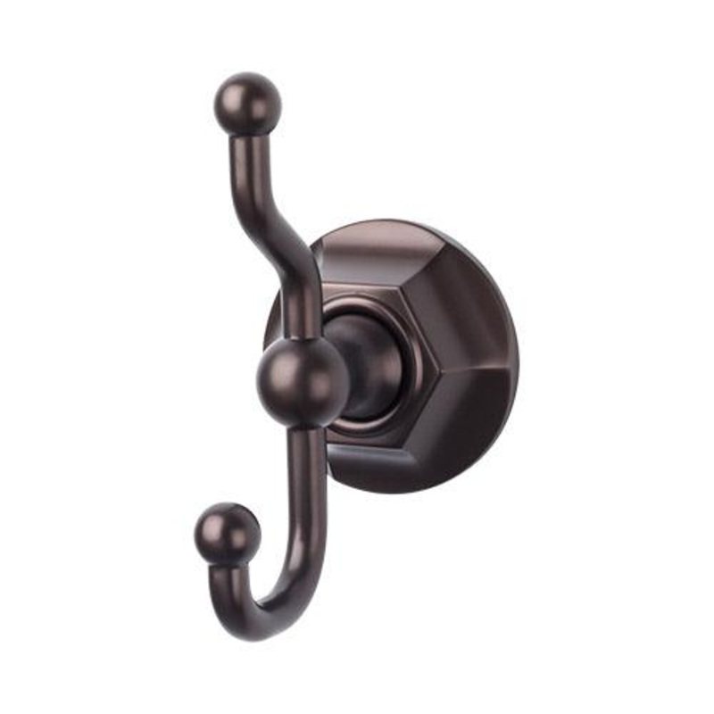 Top Knobs ED2ORBB Edwardian Bath Double Hook – Oil Rubbed Bronze – Hex Backplate