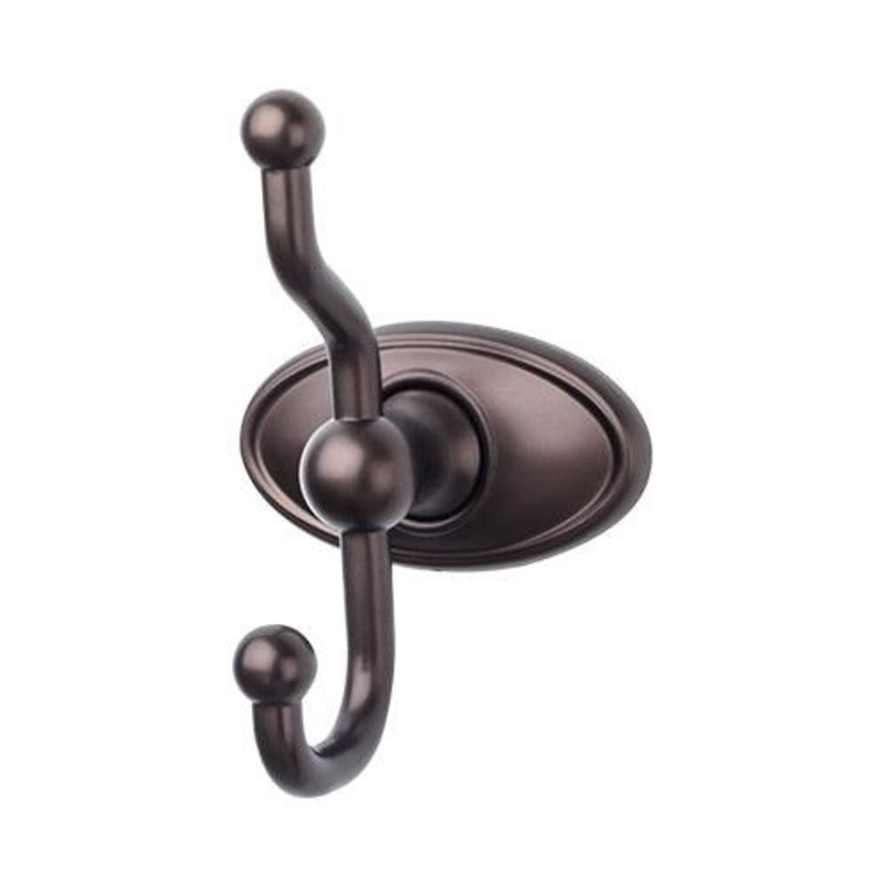 Top Knobs ED2ORBC Edwardian Bath Double Hook – Oil Rubbed Bronze – Oval Backplate