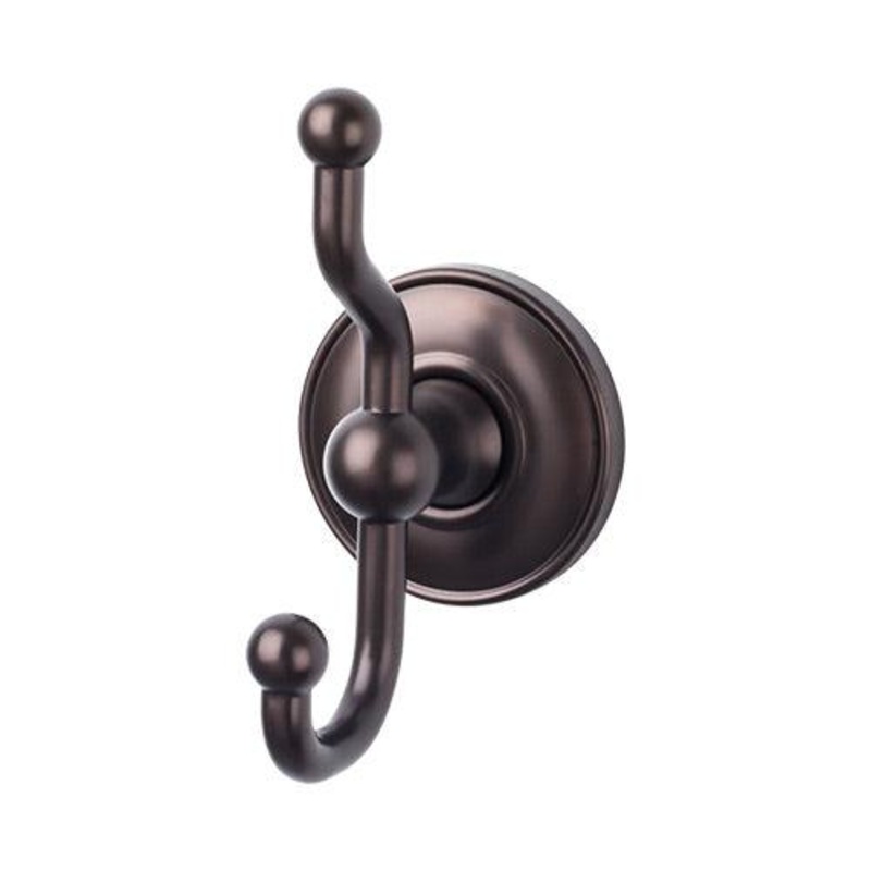 Top Knobs ED2ORBD Edwardian Bath Double Hook – Oil Rubbed Bronze – Plain Backplate