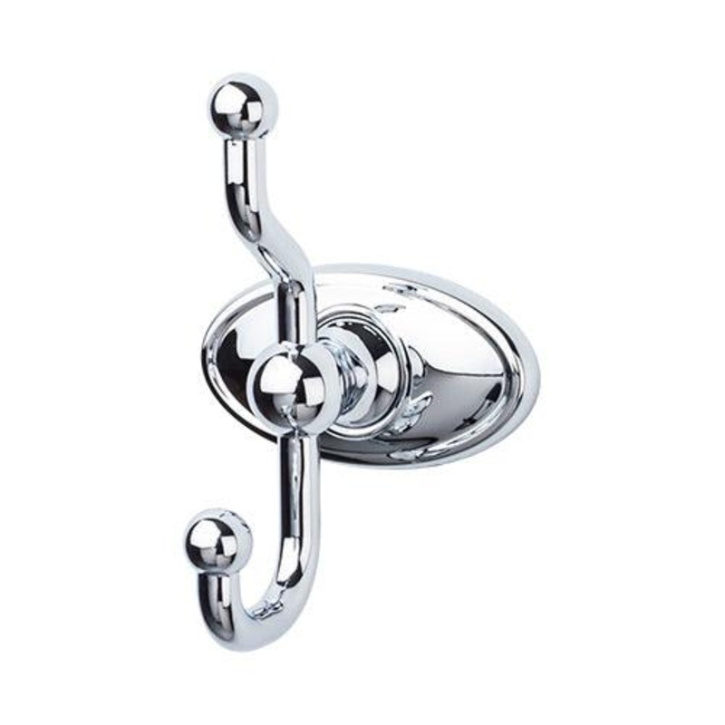 Top Knobs ED2PCC Edwardian Bath Double Hook – Polished Chrome – Oval Backplate