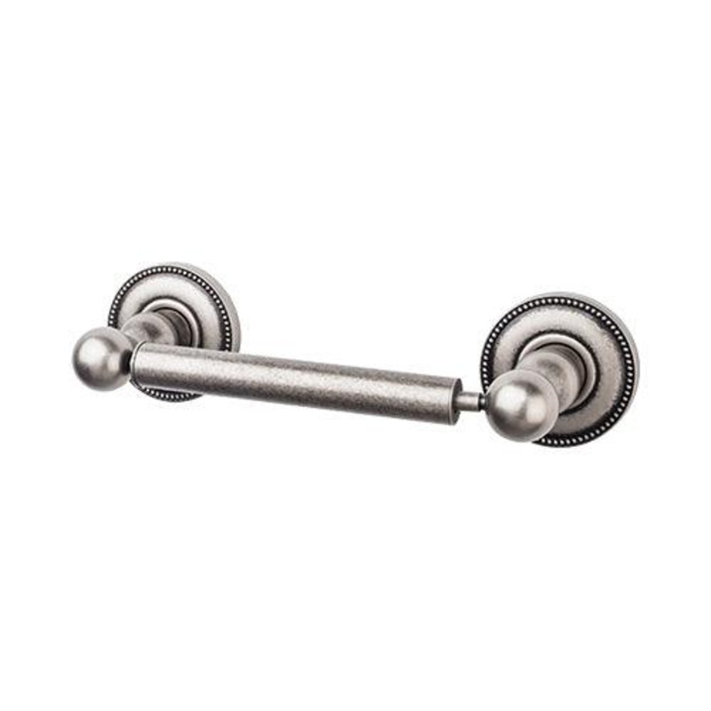 Top Knobs ED3APA Edwardian Bath Tissue Holder – Antique Pewter – Beaded Backplate