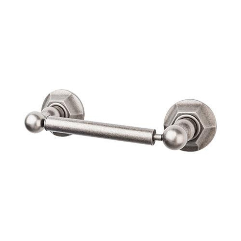 Top Knobs ED3APB Edwardian Bath Tissue Holder – Antique Pewter – Hex Backplate
