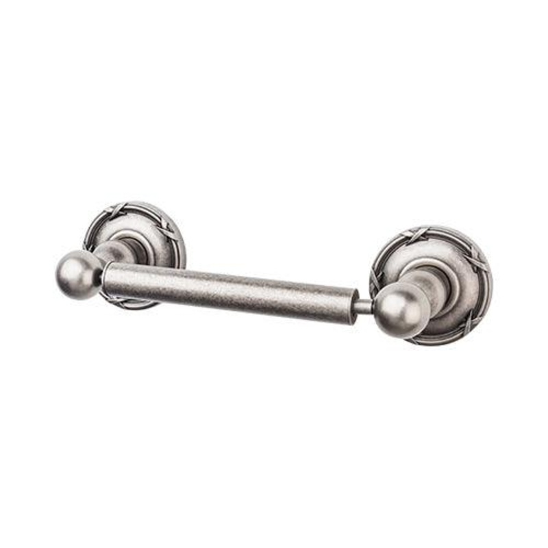 Top Knobs ED3APE Edwardian Bath Tissue Holder – Antique Pewter – Ribbon Backplate