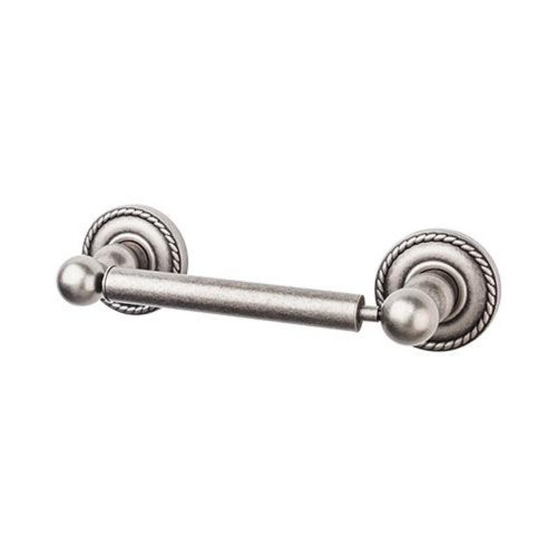 Top Knobs ED3APF Edwardian Bath Tissue Holder – Antique Pewter – Rope Backplate