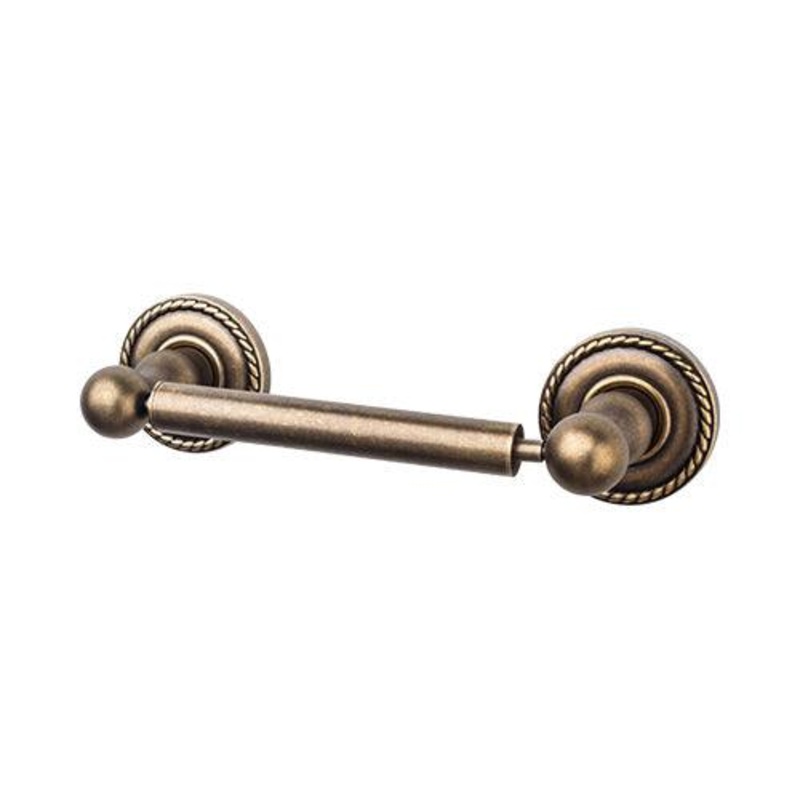 Top Knobs ED3GBZF Edwardian Bath Tissue Holder – German Bronze  – Rope Backplate