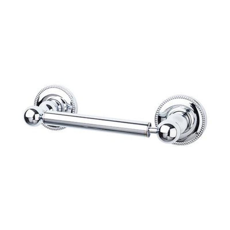 Top Knobs ED3PCA Edwardian Bath Tissue Holder – Polished Chrome – Beaded Backplate