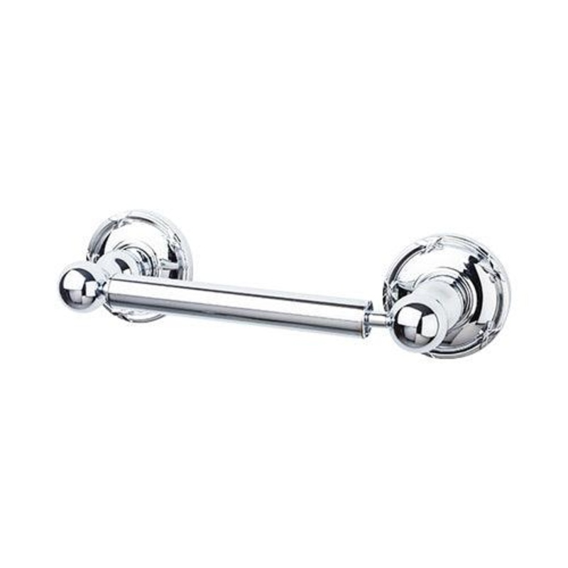 Top Knobs ED3PCE Edwardian Bath Tissue Holder – Polished Chrome  – Ribbon Backplate