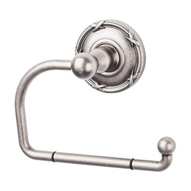 Top Knobs ED4APE Edwardian Bath Tissue Hook – Antique Pewter – Ribbon Backplate