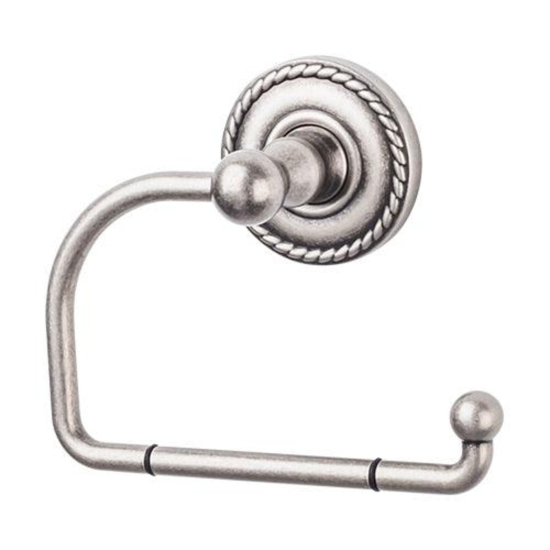 Top Knobs ED4APF Edwardian Bath Tissue Hook – Antique Pewter – Rope Backplate