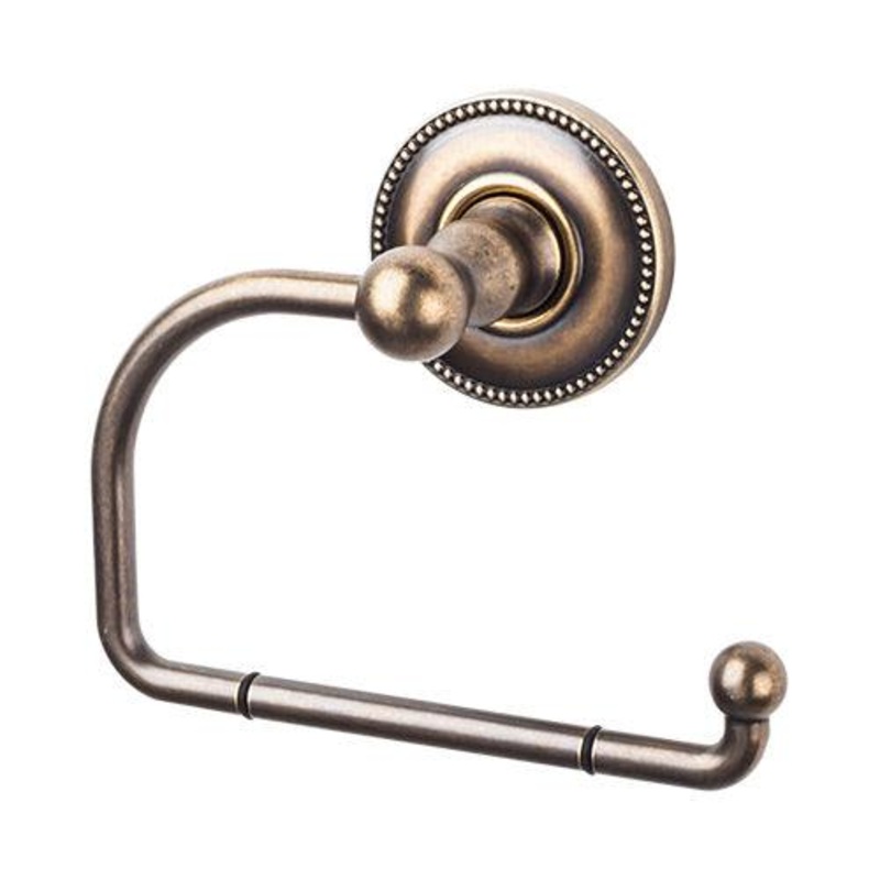Top Knobs ED4GBZA Edwardian Bath Tissue Hook – German Bronze – Beaded Backplate