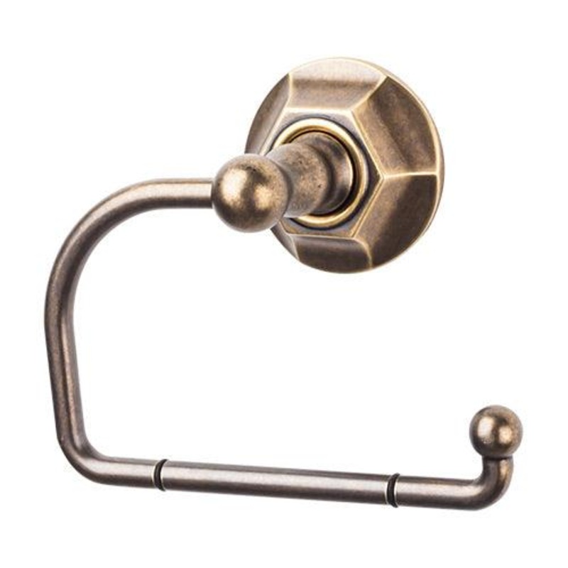 Top Knobs ED4GBZB Edwardian Bath Tissue Hook – German Bronze – Hex Backplate