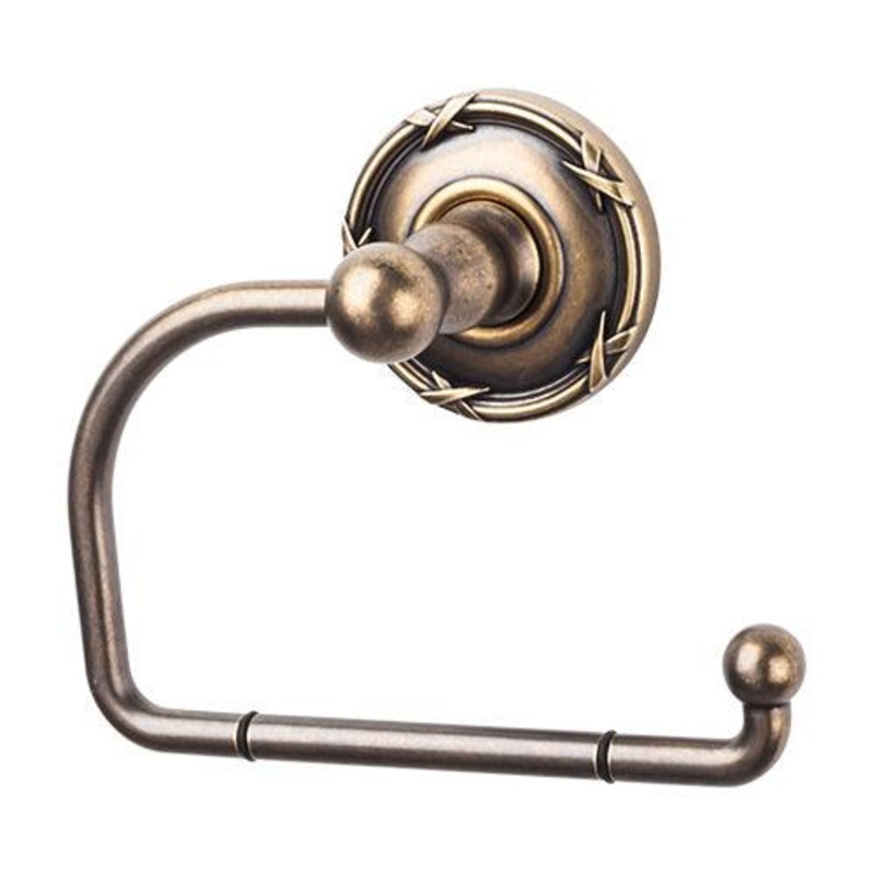 Top Knobs ED4GBZE Edwardian Bath Tissue Hook – German Bronze – Ribbon Backplate