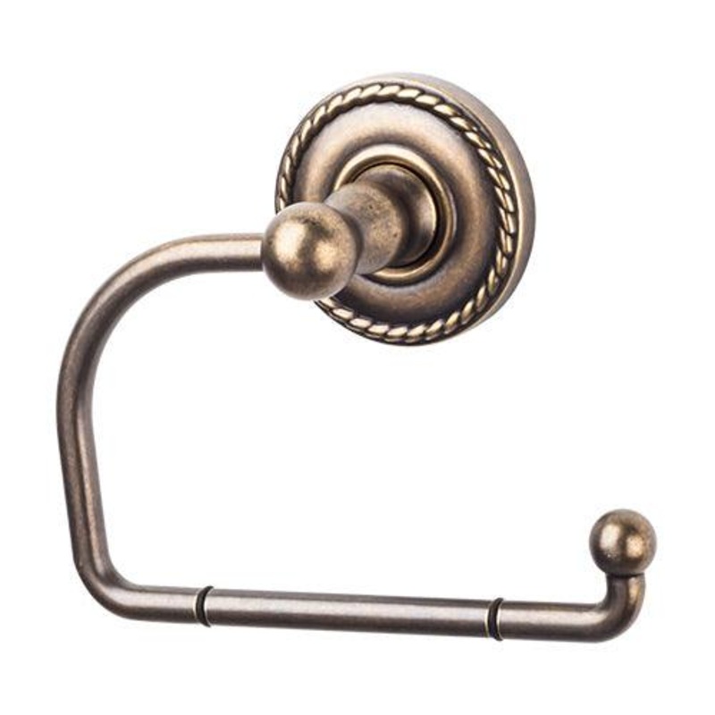 Top Knobs ED4GBZF Edwardian Bath Tissue Hook – German Bronze – Rope Backplate