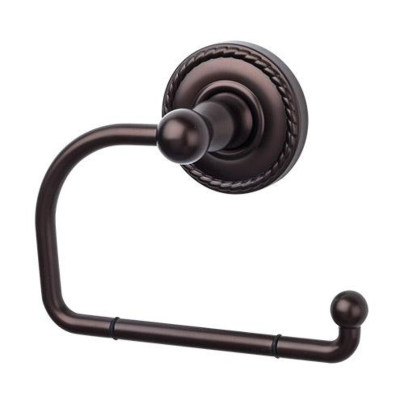 Top Knobs ED4ORBF Edwardian Bath Tissue Hook – Oil Rubbed Bronze – Rope Backplate