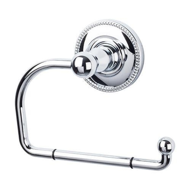 Top Knobs ED4PCA Edwardian Bath Tissue Hook – Polished Chrome – Beaded Backplate