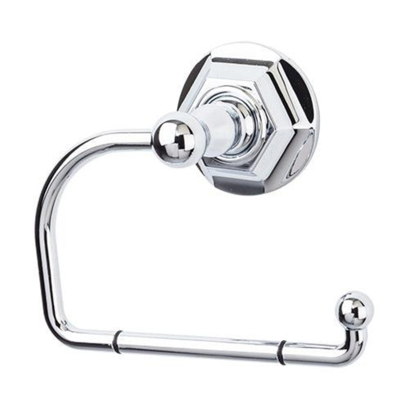 Top Knobs ED4PCB Edwardian Bath Tissue Hook – Polished Chrome – Hex Backplate