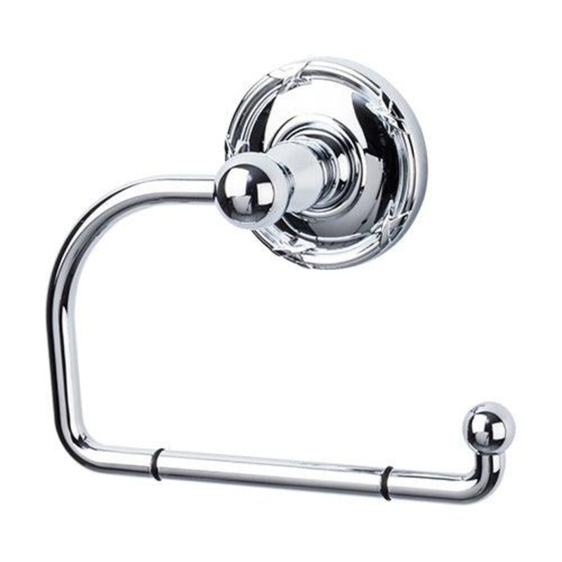 Top Knobs ED4PCE Edwardian Bath Tissue Hook – Polished Chrome – Ribbon Backplate