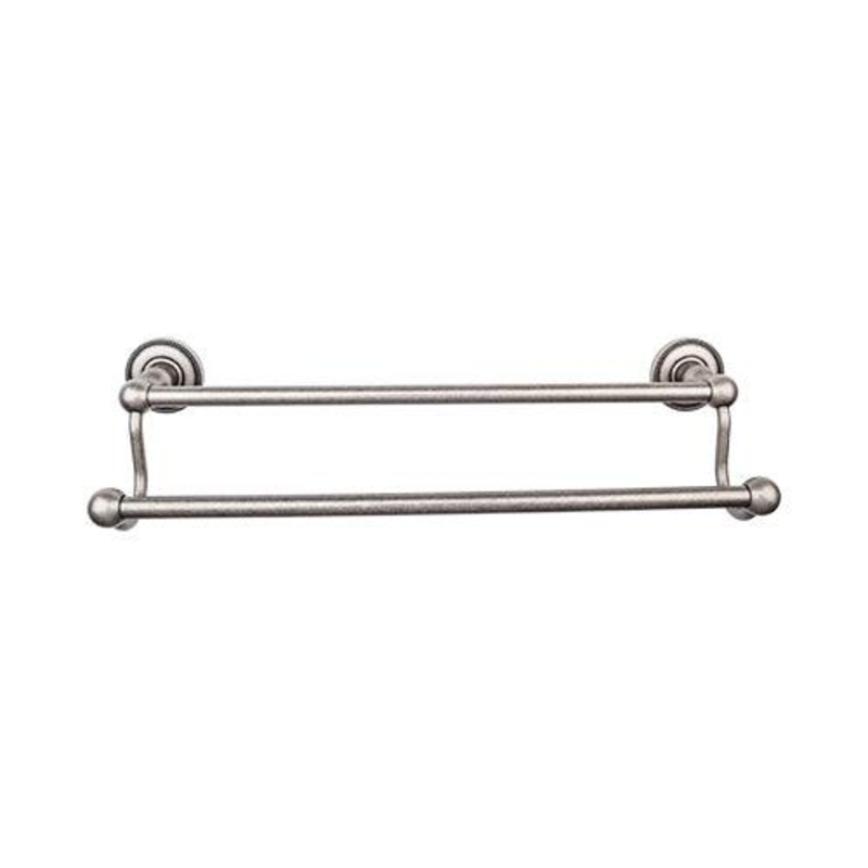 Top Knobs ED11APA Edwardian Bath 30 Double Towel Bar – Antique Pewter – Beaded Backplate