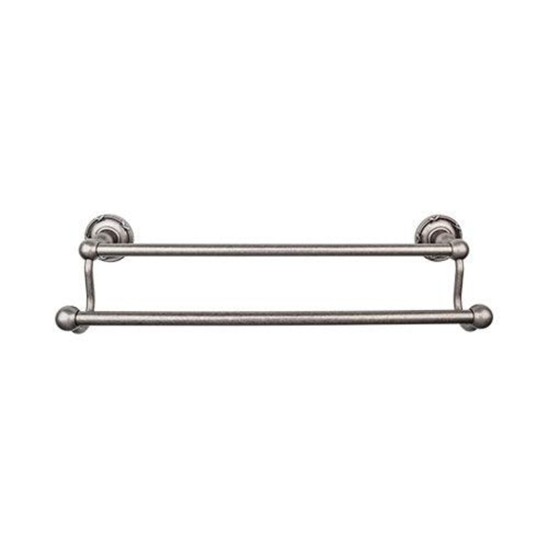 Top Knobs ED11APE Edwardian Bath 30 Double Towel Bar – Antique Pewter – Ribbon Backplate