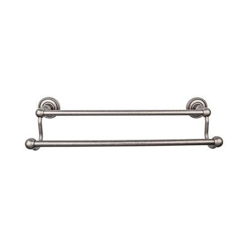 Top Knobs ED11APF Edwardian Bath 30 Double Towel Bar – Antique Pewter – Rope Backplate
