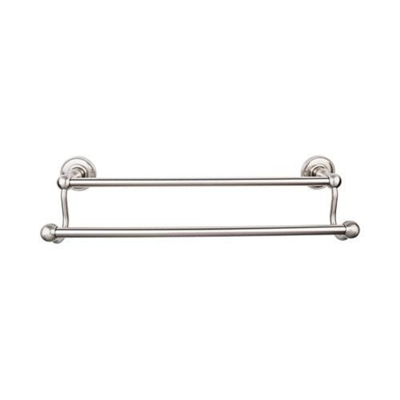 Top Knobs ED11BSNA Edwardian Bath 30 Double Towel Bar – Brushed Satin Nickel – Beaded Backplate