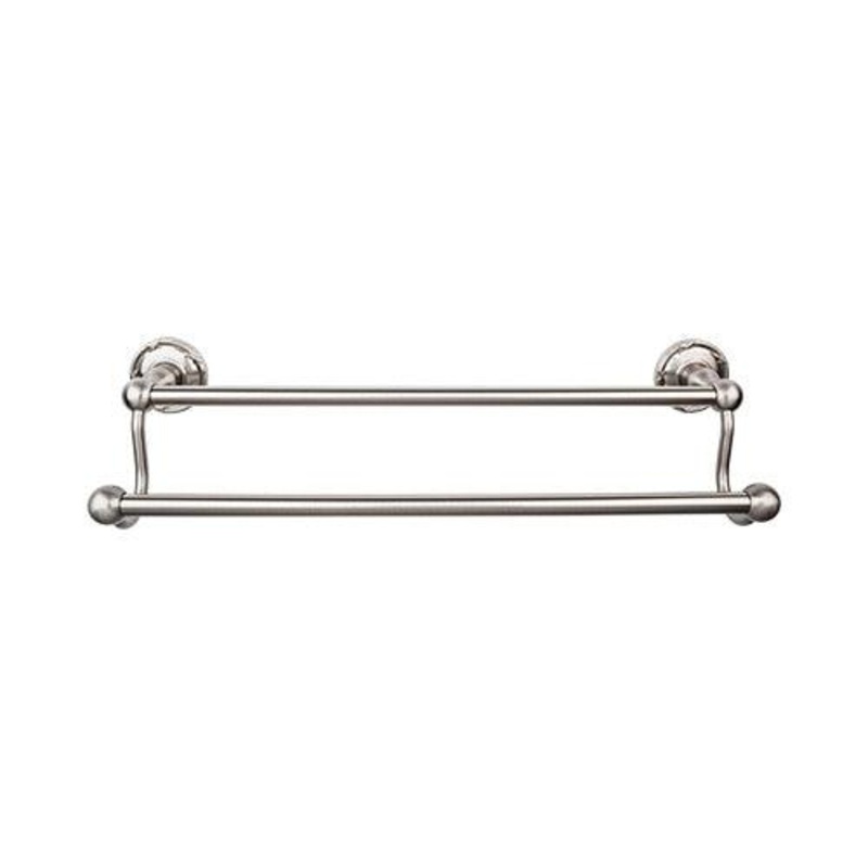 Top Knobs ED11BSNE Edwardian Bath 30 Double Towel Bar – Brushed Satin Nickel – Ribbon Backplate