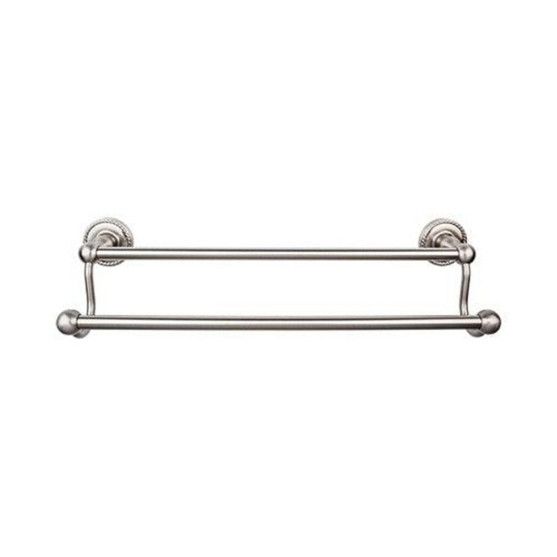 Top Knobs ED11BSNF Edwardian Bath 30 Double Towel Bar – Brushed Satin Nickel – Rope Backplate
