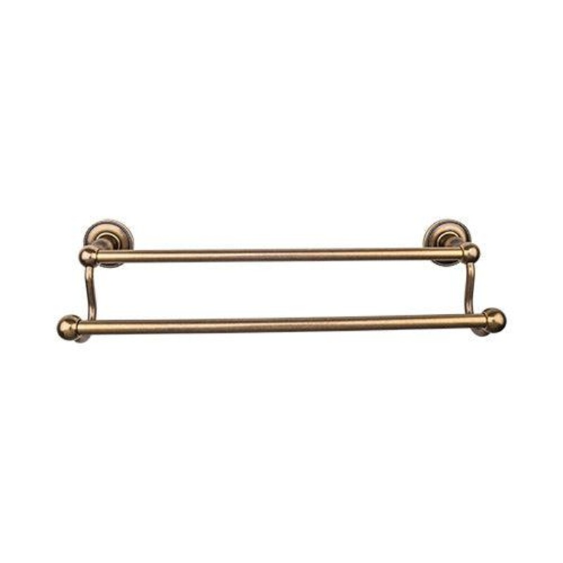Top Knobs ED11GBZA Edwardian Bath 30 Double Towel Bar – German Bronze – Beaded Backplate