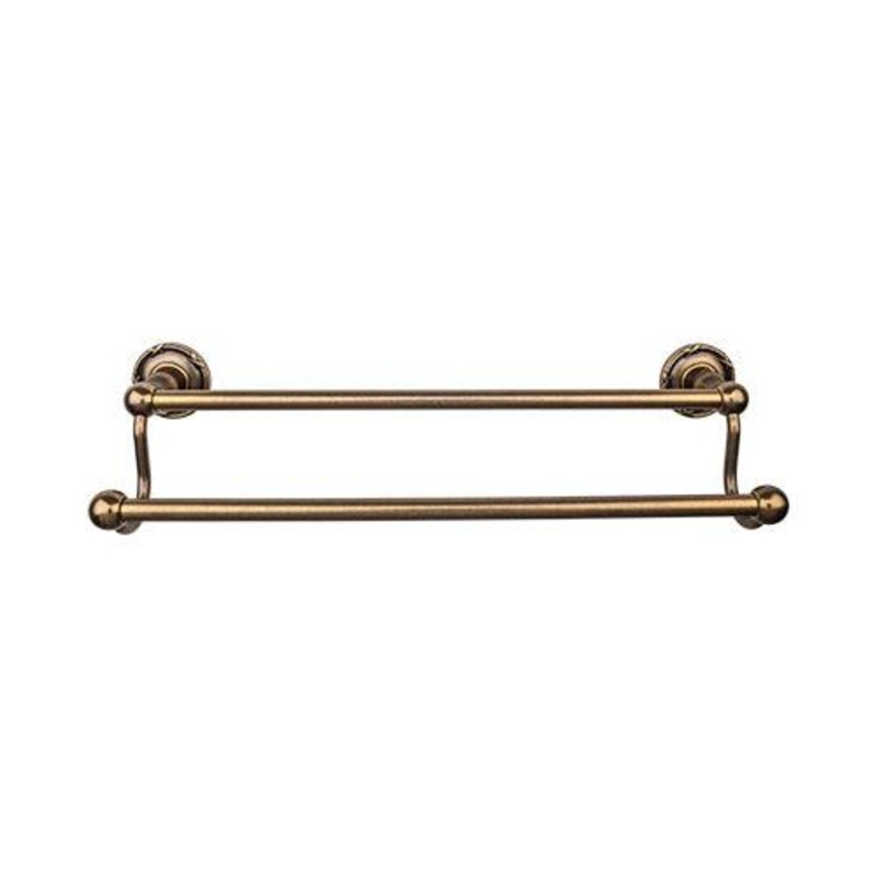 Top Knobs ED11GBZE Edwardian Bath 30 Double Towel Bar – German Bronze – Ribbon Backplate