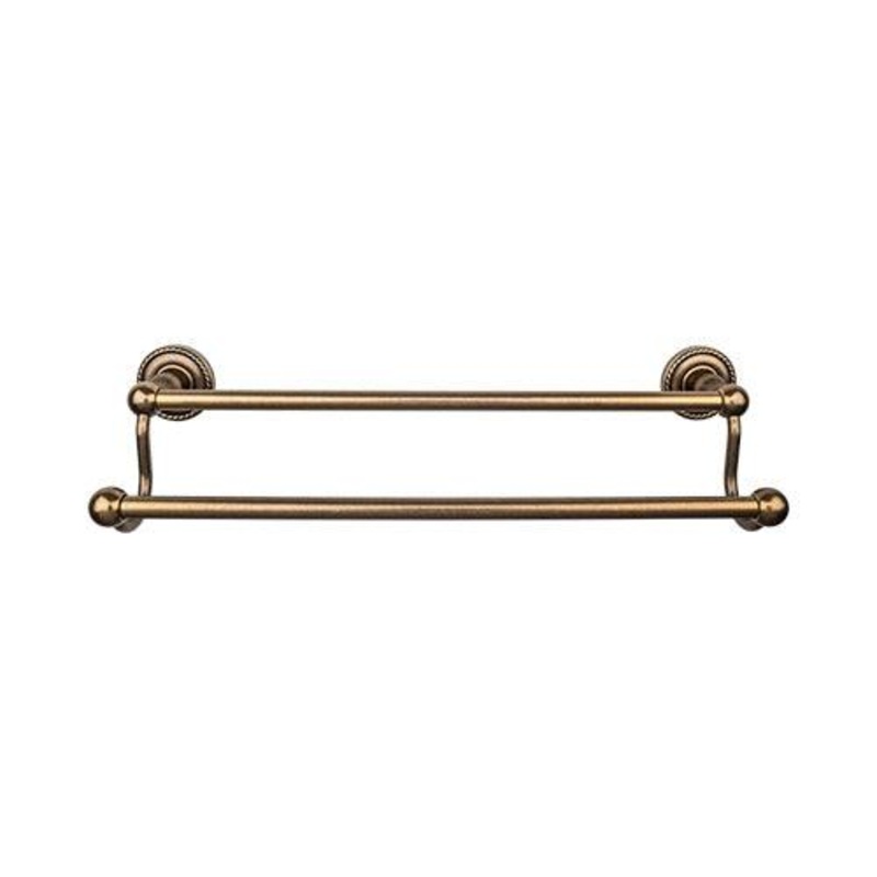Top Knobs ED11GBZF Edwardian Bath 30 Double Towel Bar – German Bronze – Rope Backplate