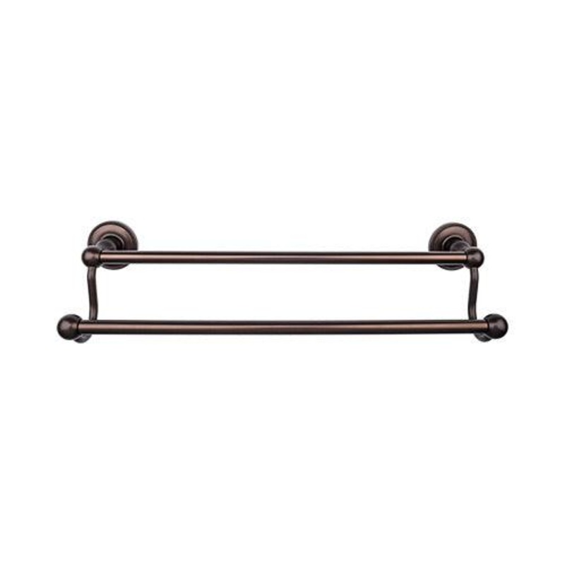 Top Knobs ED11ORBA Edwardian Bath 30 Double Towel Bar – Oil Rubbed Bronze – Beaded Backplate