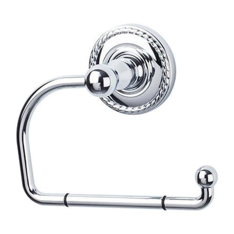 Top Knobs ED4PCF Edwardian Bath Tissue Hook – Polished Chrome – Rope Backplate