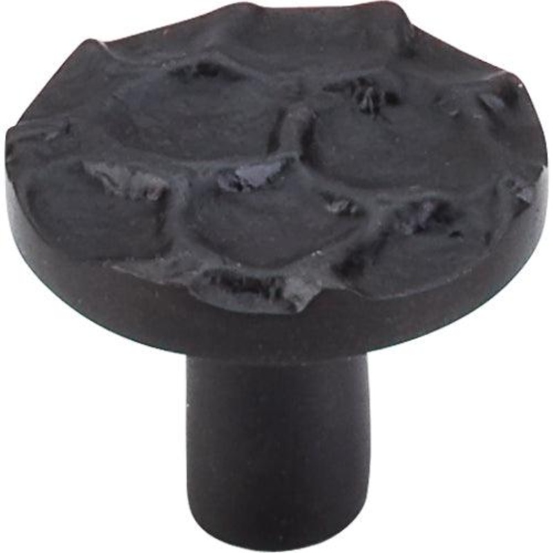 Top Knobs TK296CB Cobblestone Round Knob 1 3/8 – Coal Black
