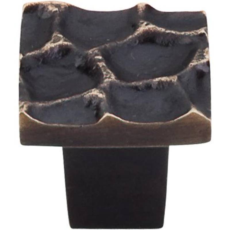 Top Knobs TK300BA Cobblestone Square Knob 1 1/8 – Brass Antique