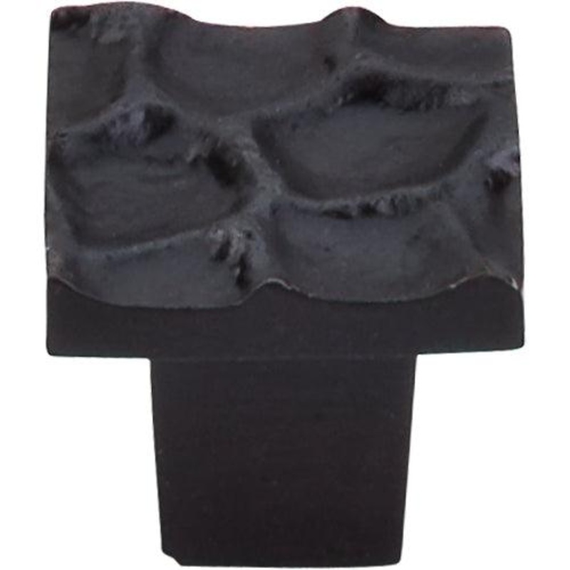 Top Knobs TK300CB Cobblestone Square Knob 1 1/8 – Coal Black