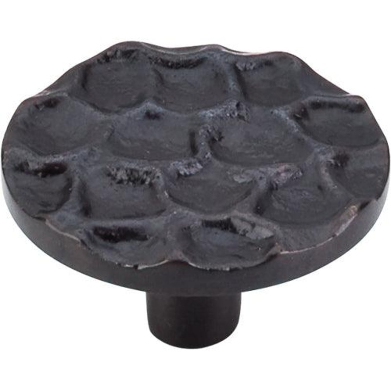 Top Knobs TK297CB Cobblestone Round Knob 1 15/16 – Coal Black