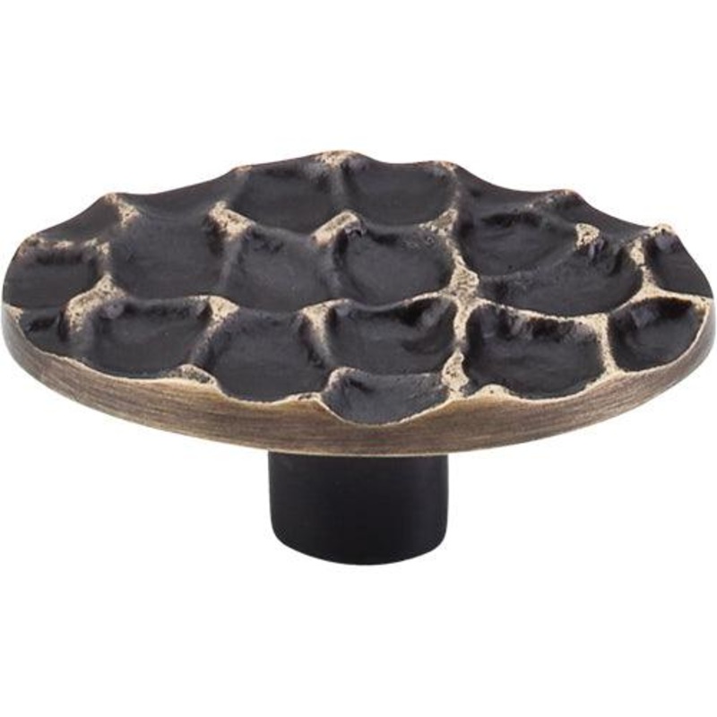 Top Knobs TK299BA Cobblestone Oval Knob 2 5/8 – Brass Antique