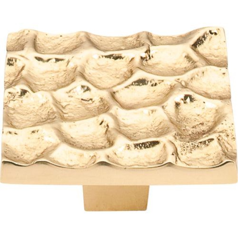 Top Knobs TK302BR Cobblestone Square Knob 1 15/16 – Brass