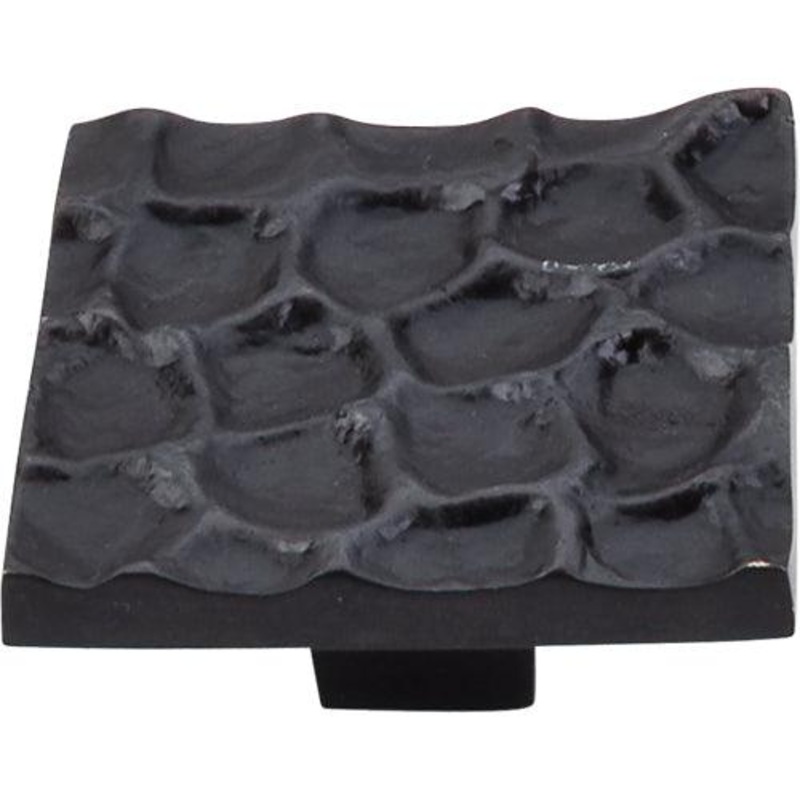 Top Knobs TK302CB Cobblestone Square Knob 1 15/16 – Coal Black