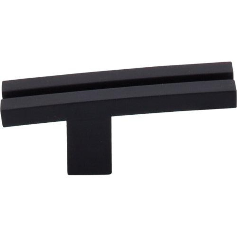 Top Knobs TK82BLK Inset Rail Knob 2 5/8 – Flat Black