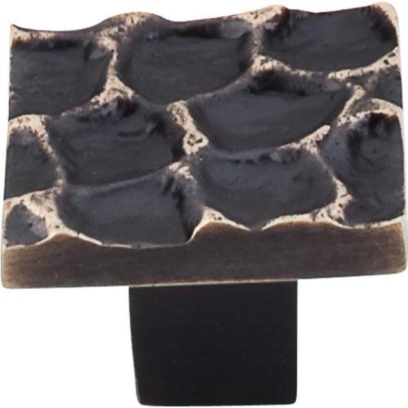 Top Knobs TK301BA Cobblestone Square Knob 1 3/8 – Brass Antique