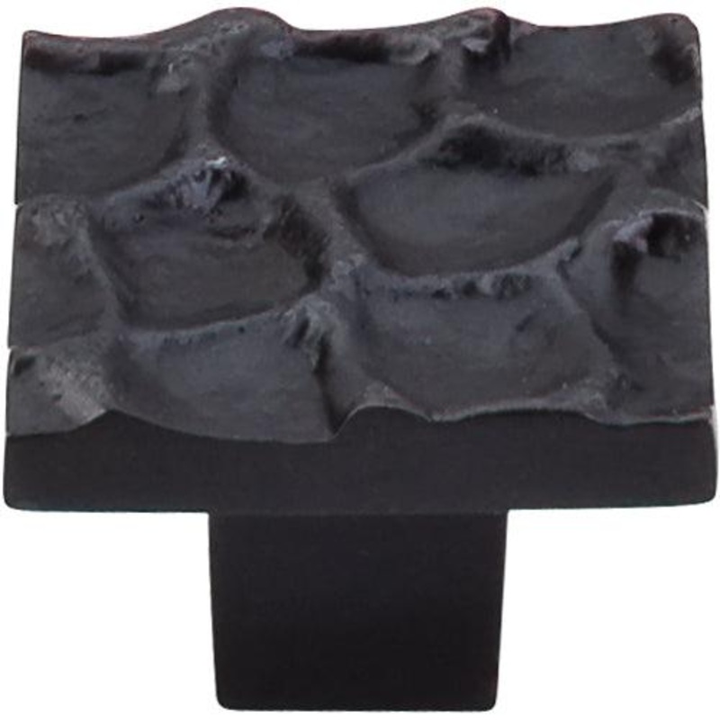 Top Knobs TK301CB Cobblestone Square Knob 1 3/8 – Coal Black