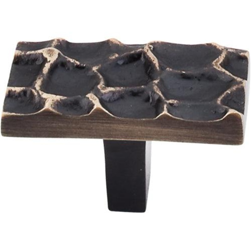Top Knobs TK303BA Cobblestone Rectangle Knob 1 7/8 – Brass Antique