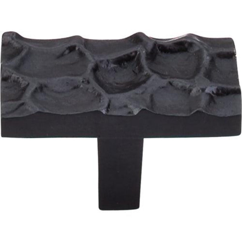 Top Knobs TK303CB Cobblestone Rectangle Knob 1 7/8 – Coal Black