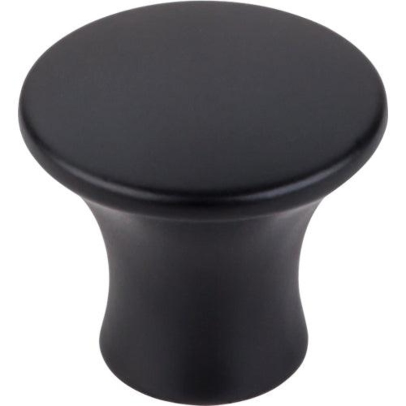 Top Knobs TK591BLK Oculus Round Knob Medium 1 1/8 –  Flat Black