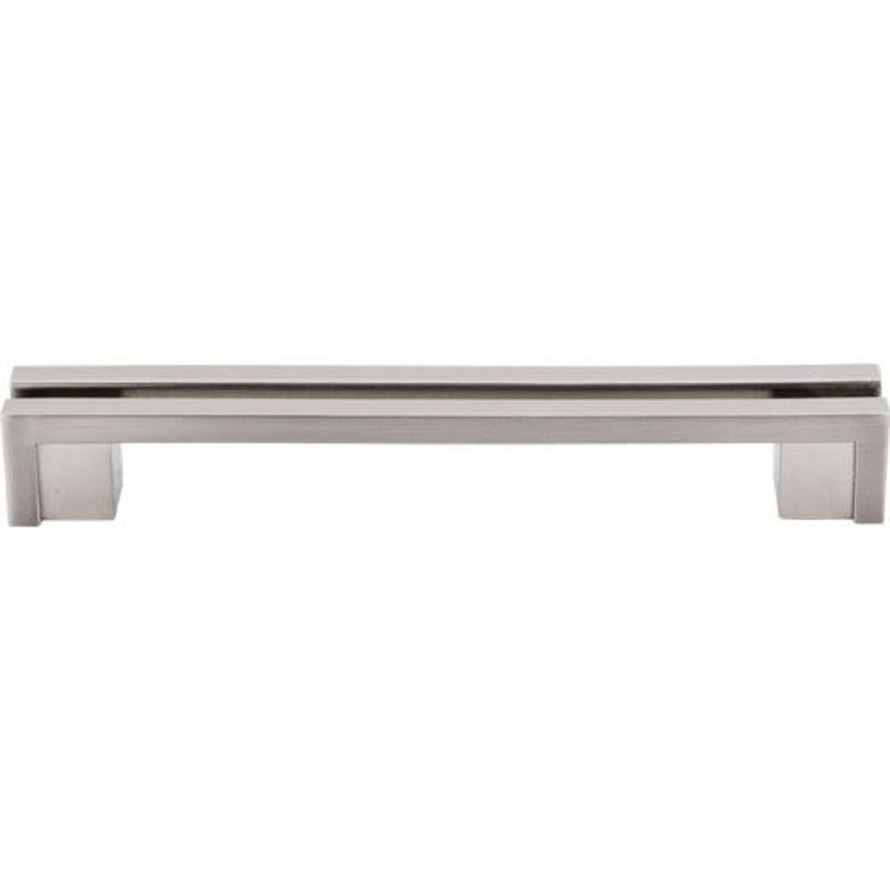 Top Knobs TK56BSN Flat Rail Pull 5 (c-c) – Brushed Satin Nickel