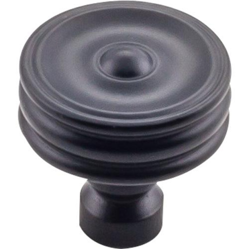Top Knobs TK881BLK Brixton Ridged Knob 1 1/4 Inch – Flat Black