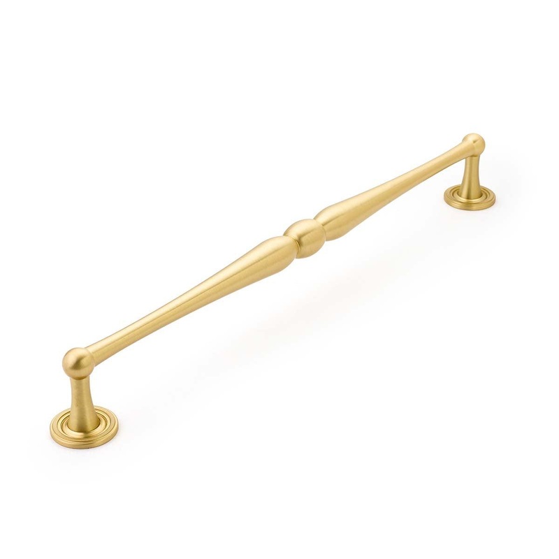Schaub Appliance Pull, Plain Footplate, Satin Brass, 15 cc 581-SB